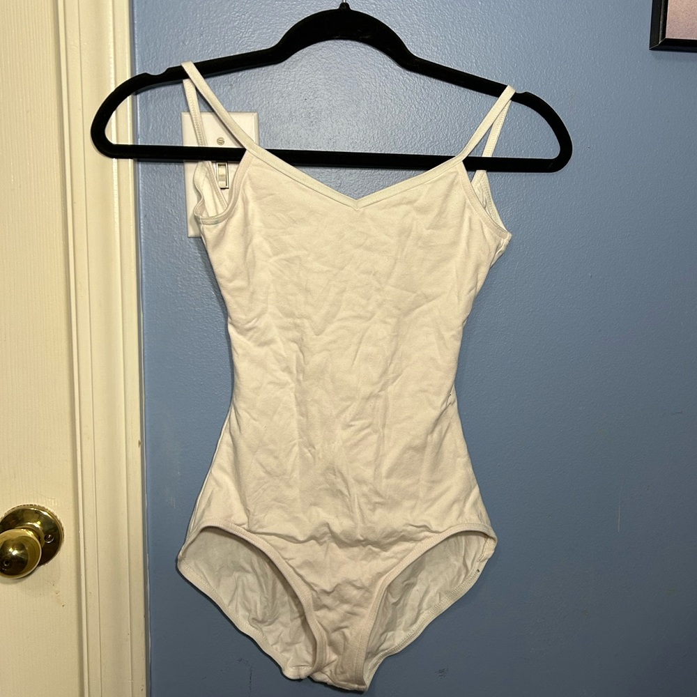 NEVER WORN Capezio White Leotard with Strappy Back